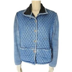 Blue Willi’s Vintage Quilted Denim Snap Button Jacket Medium Denmark Made